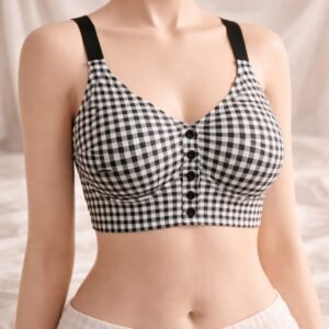 Front Hook Seamless Support Bra – Soft Stretch Comfortable Everyday Bra-Free Size
